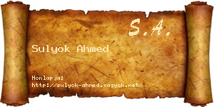 Sulyok Ahmed névjegykártya